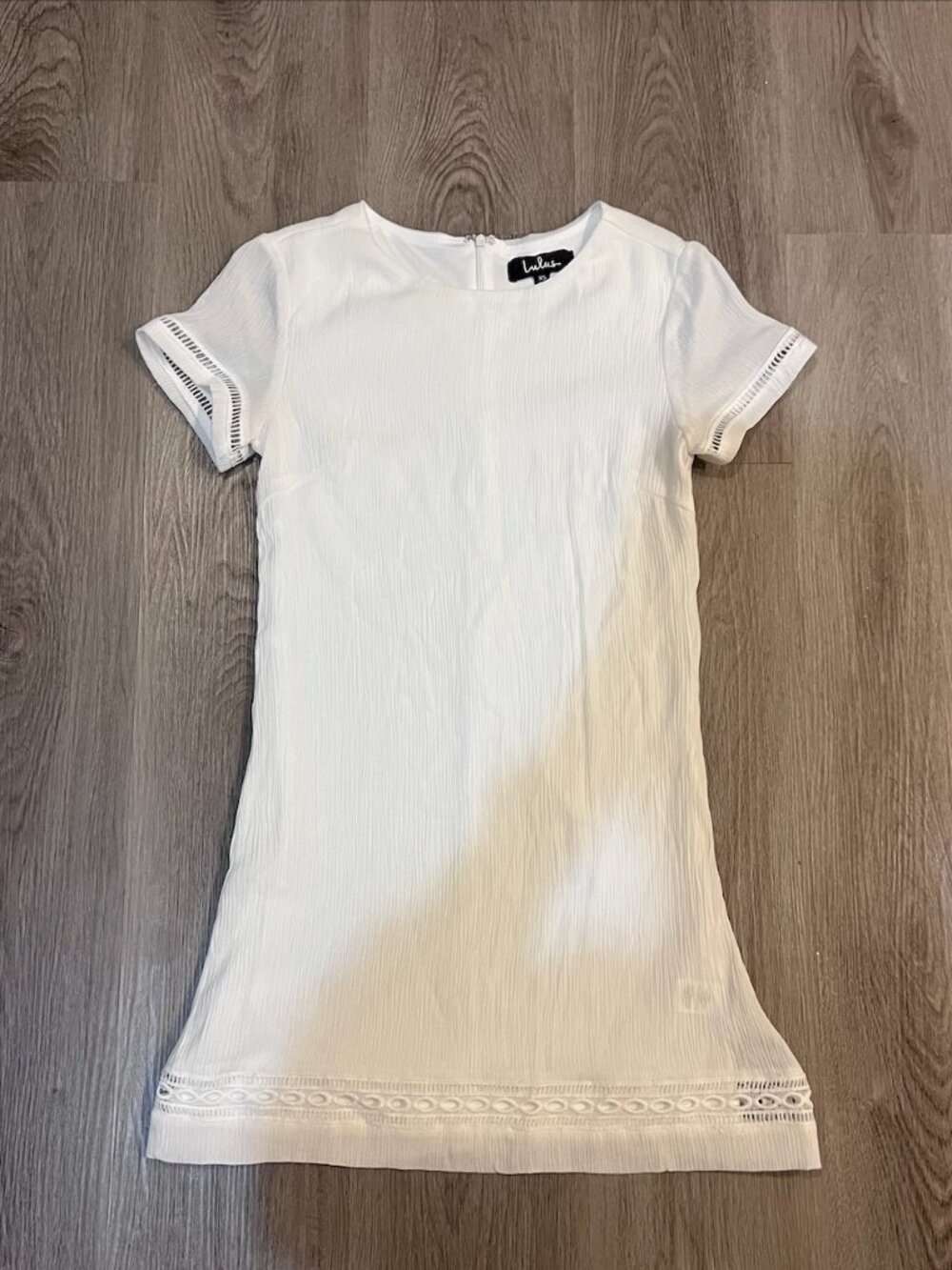 Lulu's White Textured Shift Dress Size Extra Small